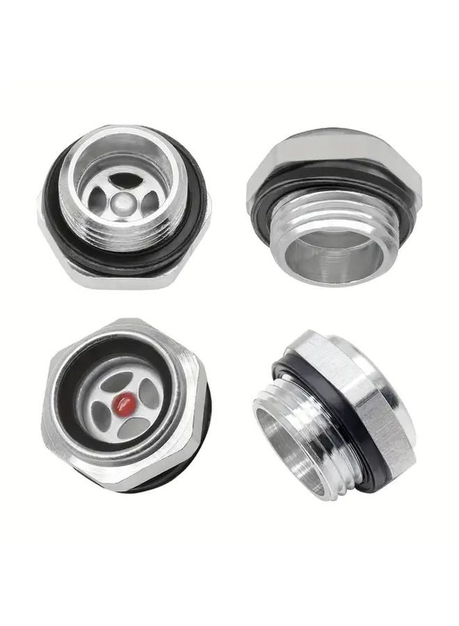 4 PCS Aluminum Alloy Air Compressor Oil Sight Glass Gauge 1 2 NPT Male Threaded - Image 4
